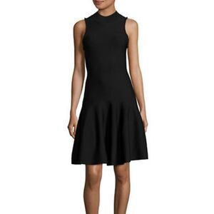 Carven Sleeveless Ruffle-Edge Dress-BLACK-Medium